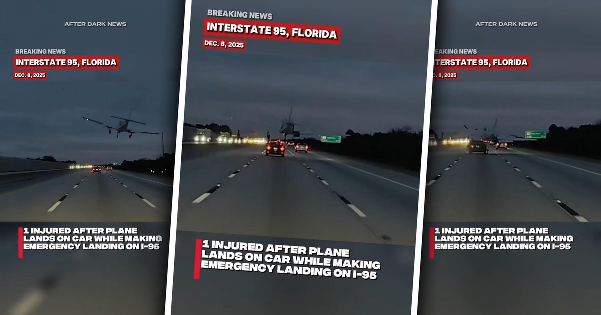 awaryjne lądowanie samolotu na autostradzie. Uderzył w samochód