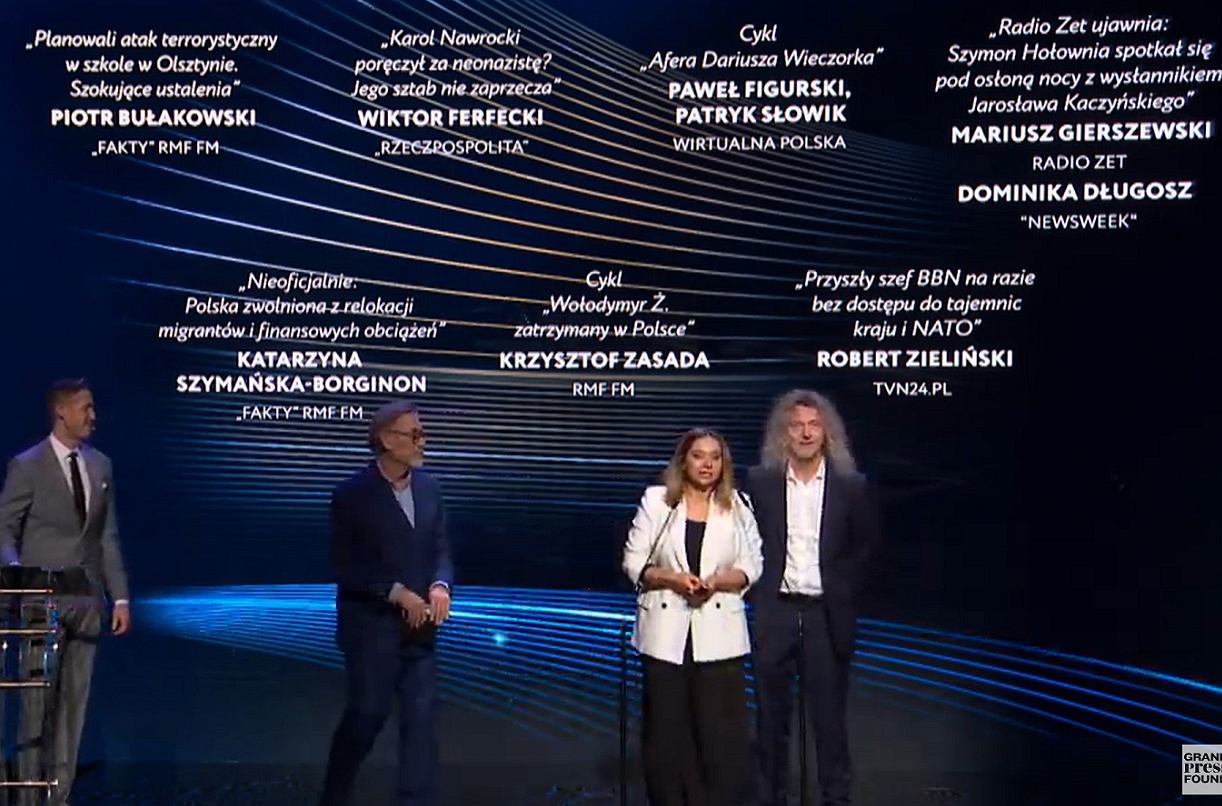 Grand Press dla Mariusza Gierszewskiego i Dominiki Długosz za ujawnienie nocnego spotkania Hołowni i Kaczyńskiego