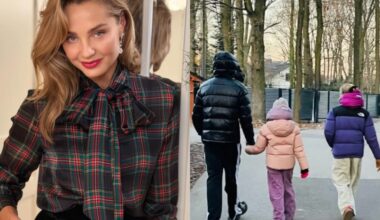 Ma³gorzata Socha na ¶wi±tecznym spacerze z mê¿em i dzieæmi. Ale uros³y!