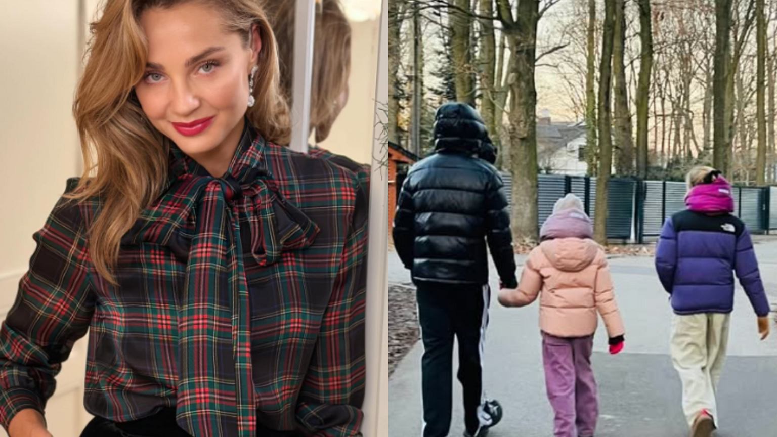 Ma³gorzata Socha na ¶wi±tecznym spacerze z mê¿em i dzieæmi. Ale uros³y!