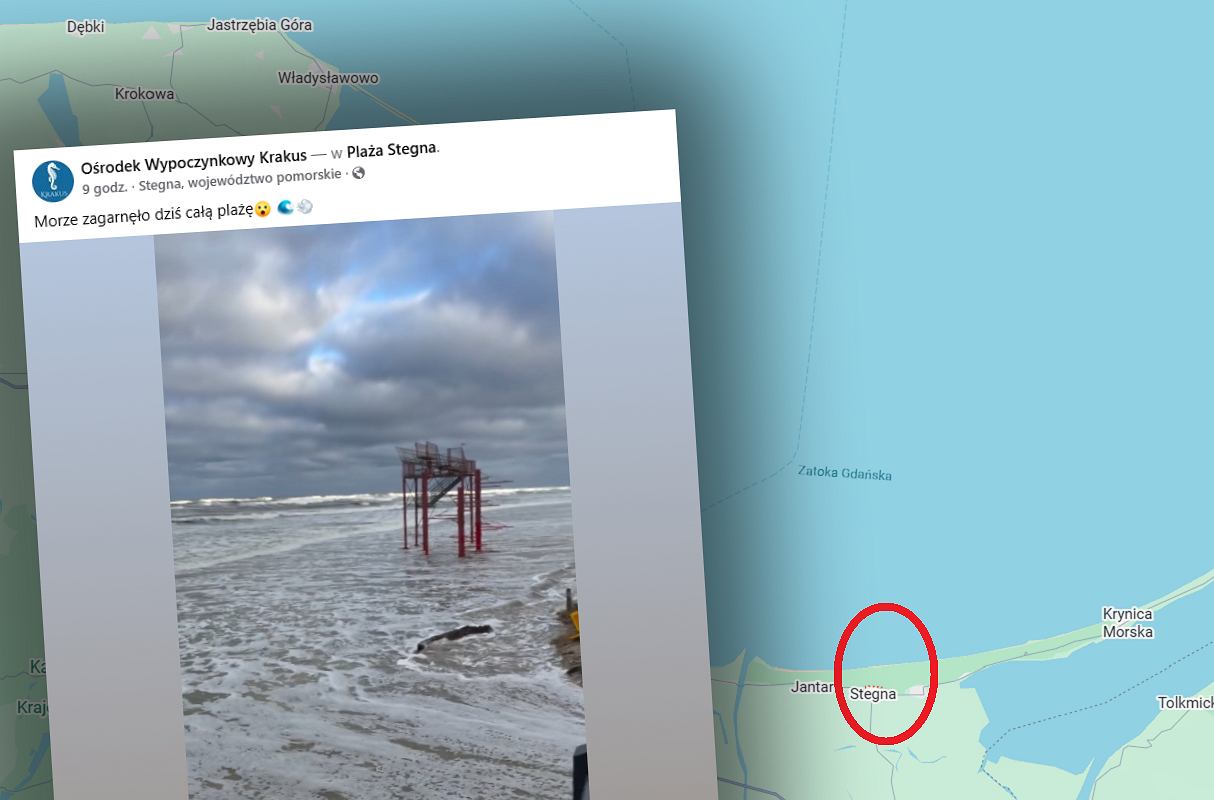 Sztorm na Bałtyku. W Stegnie zniknęła plaża