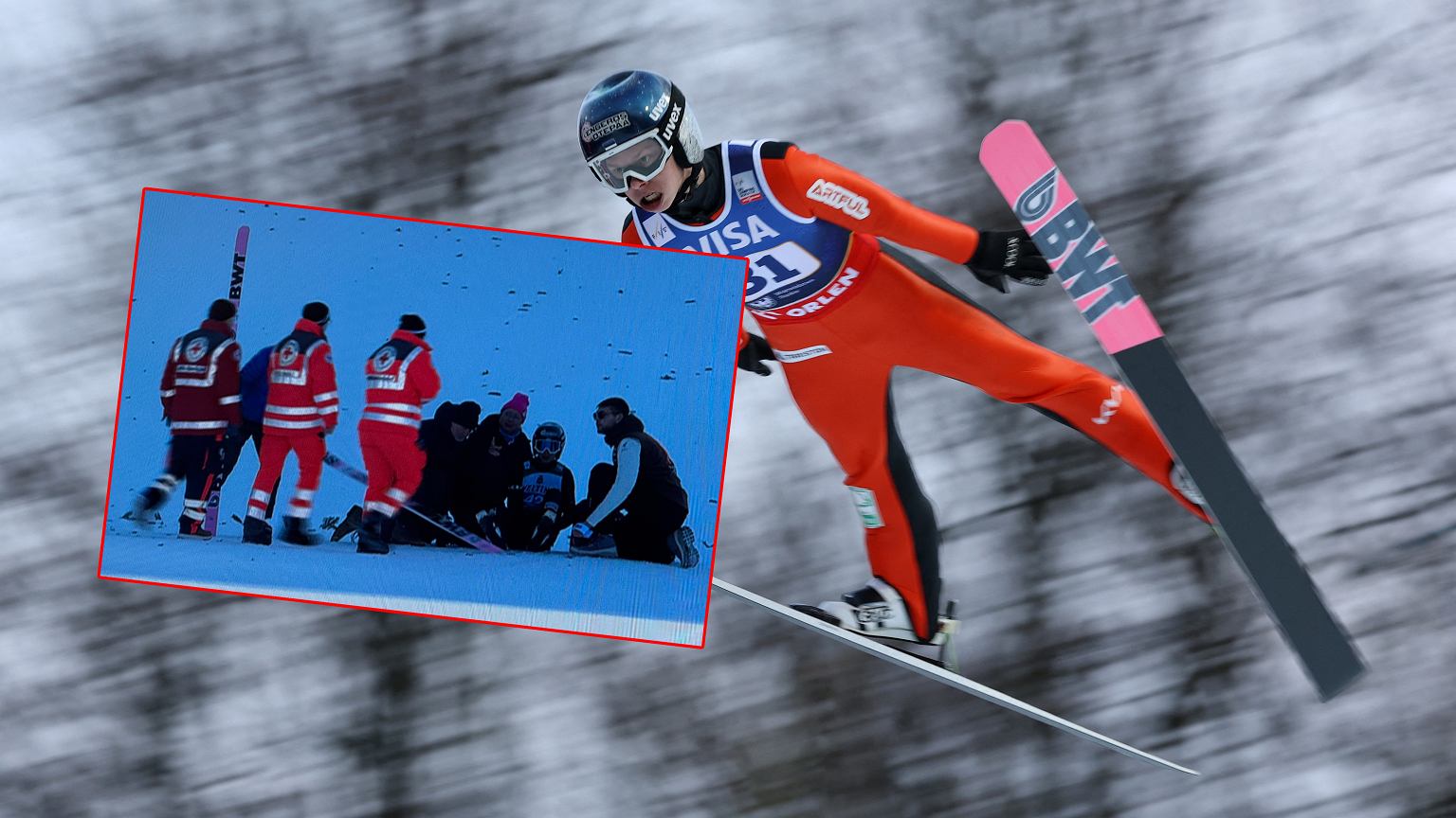Dramat na skoczni w Ga-Pa. Skoczek runął na zeskok. Szybka akcja