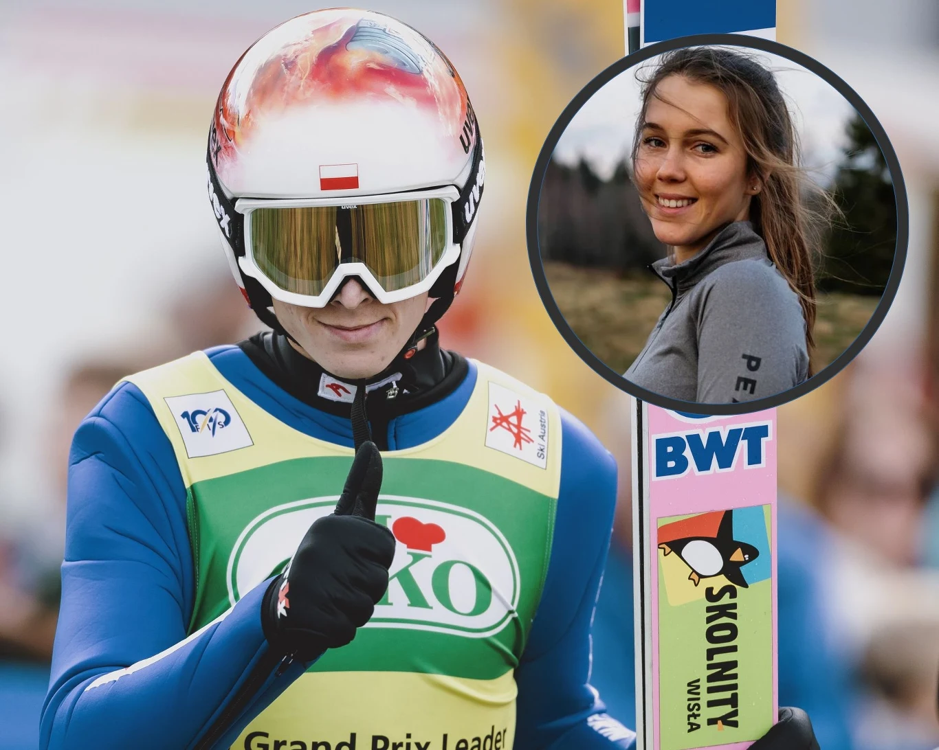 Paweł Wąsek z siostrą Katarzyną Wąsek (w ramce) Paweł Wąsek z siostrą Katarzyną Wąsek (w ramce)