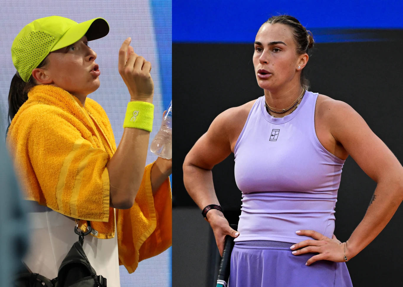 Iga Świątek i Aryna Sabalenka - do niedawna dwie czołowe tenisistki rankingu WTA