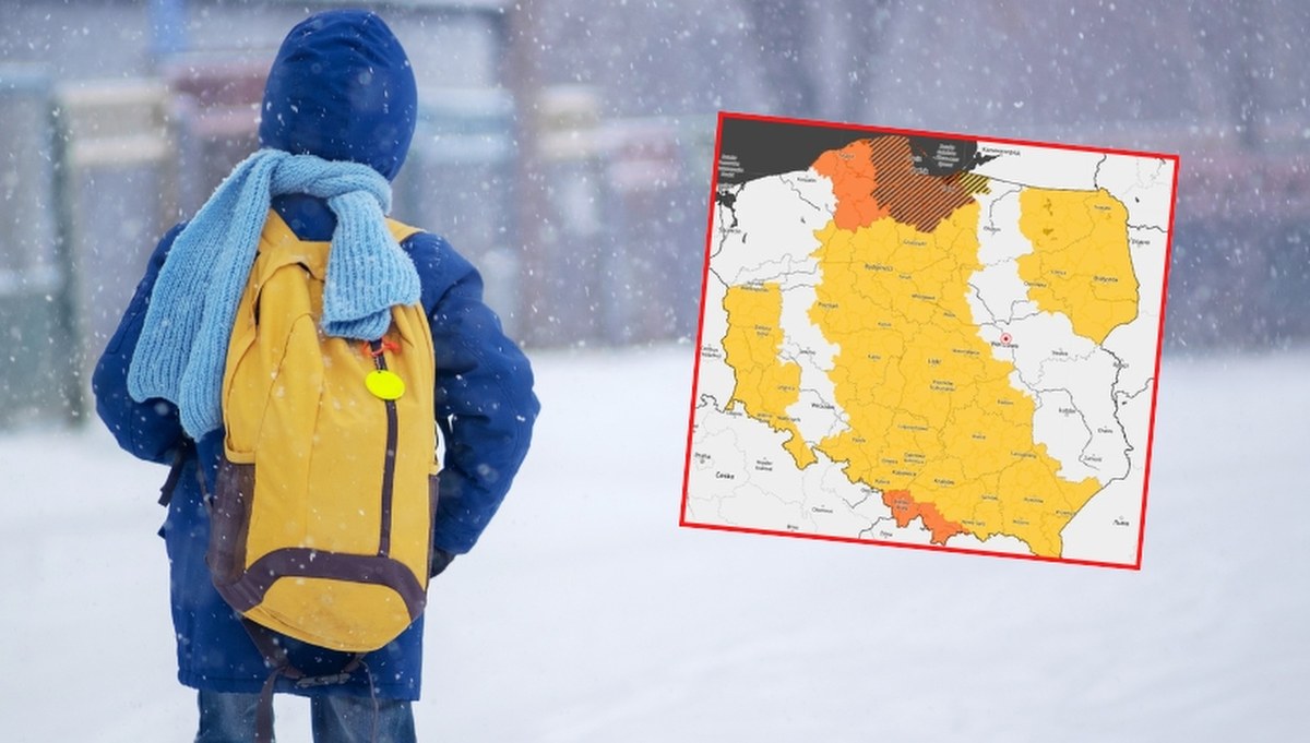 Pomorskie: Śnieg i błoto paraliżują drogi, odwołane lekcje w szkołach – ostrzeżenia IMGW