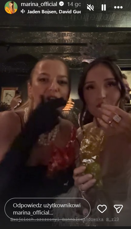 Anna Lewandowska i Marina Łuczenko na sylwestrze