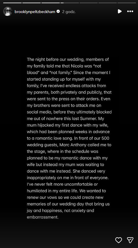 Oświadczenie Brooklyna Beckhama