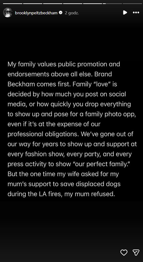 Oświadczenie Brooklyna Beckhama