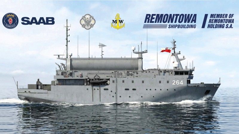 Najnowsza wizualizacja okrętu rozpoznania radioelektronicznego projektu 107 Delfin.
