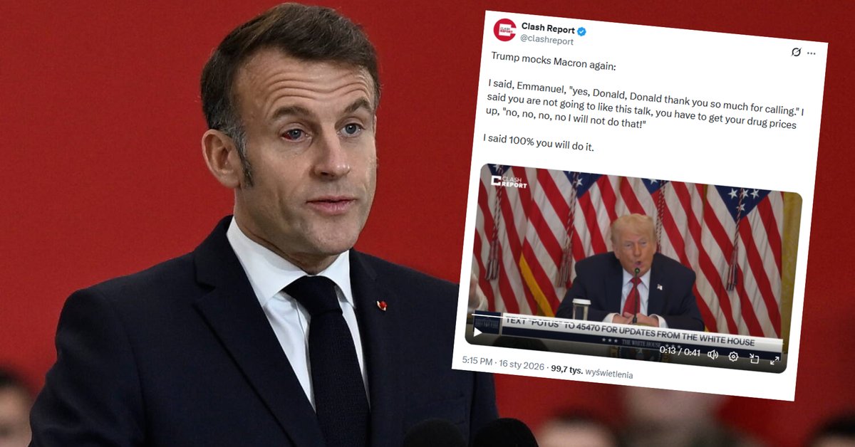 Donald Trump przed kamerami zakpił z Emmanuela Macrona. "Nie zrobię tego"