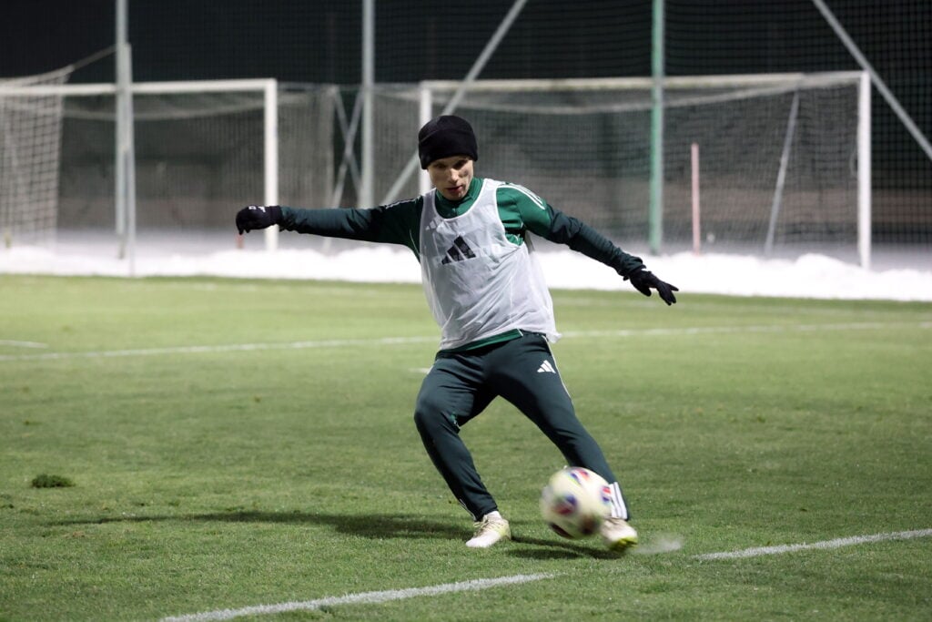 Patryk Kun podczas pierwszego treningu Legii w 2026 roku