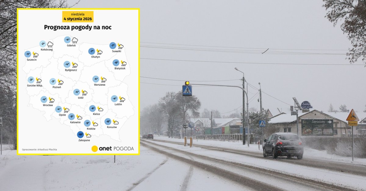 Noc w całej Polsce zapowiada się mroźno. Im dalej na północ, tym zapowiadamy też więcej śniegu
