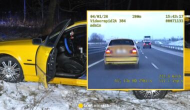 Żółtym BMW jechał ponad 200 km na godz. Policjanci ruszyli w pościg [NAGRANIE]