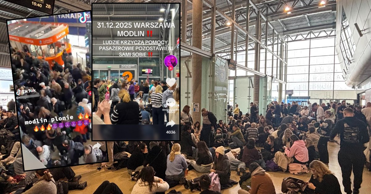 Podróżni utknęli na lotnisku Modlin w sylwestra. Niektórzy krzyczeli "pomocy" - Onet