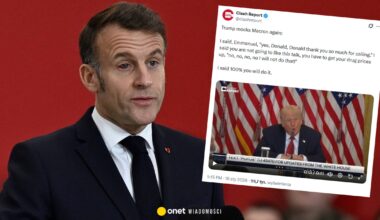 Donald Trump przed kamerami zakpił z Emmanuela Macrona. "Nie zrobię tego"
