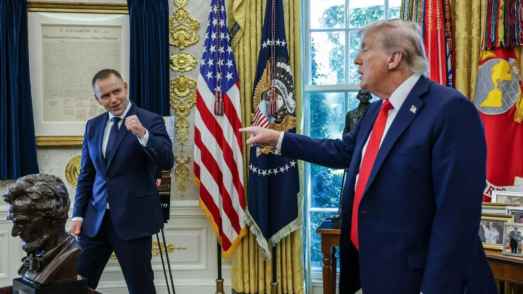 Prezydent RP Karol Nawrocki i prezydent USA Donald Trump