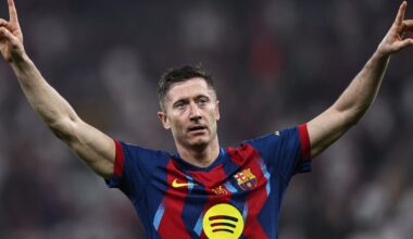 Mapa aktywności Roberta Lewandowskiego w meczu z Realem w portalu Sofascore