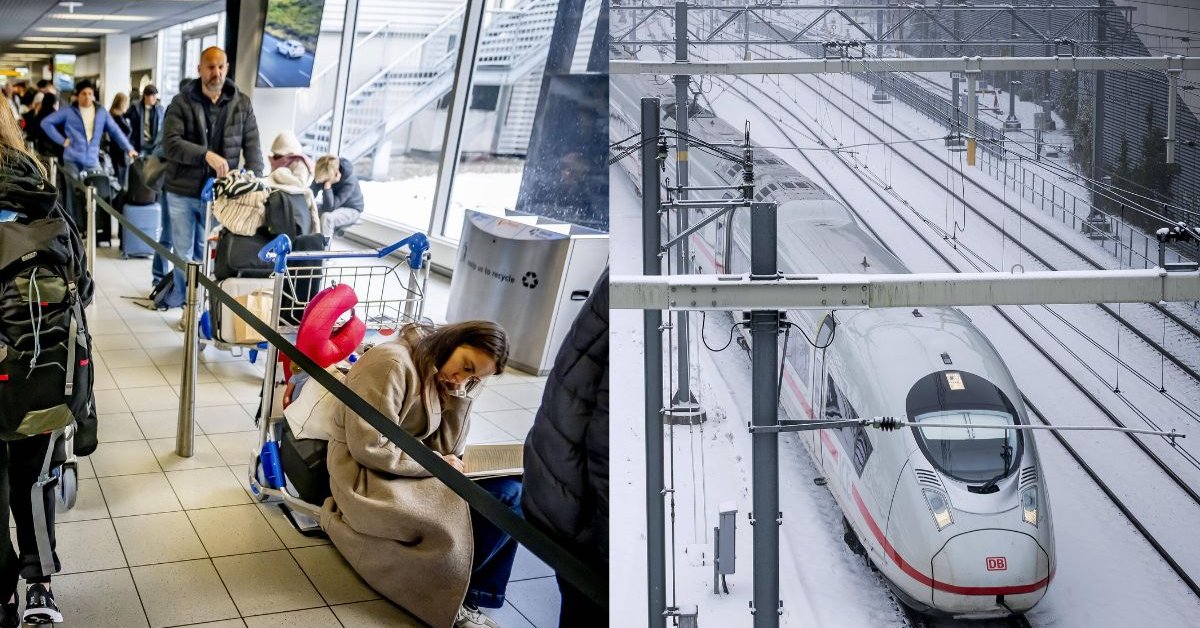 Obfite opady śniegu paraliżują Holandię. Setki odwołanych lotów, chaos na kolei - Onet