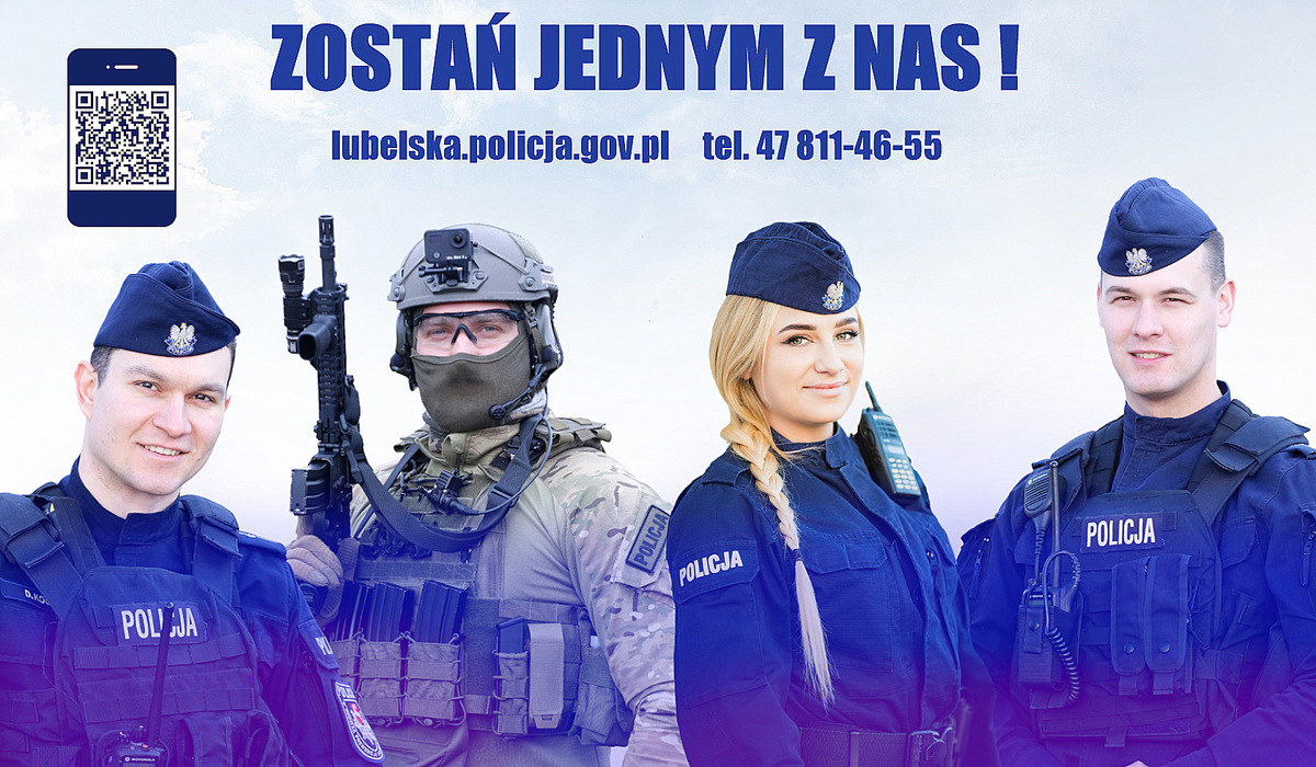 Plakat zachęcający do wstąpienia w szeregi policji.