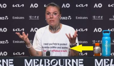 Patrzyli na twarz Ukrainki, ale ważniejszy był napis na koszulce