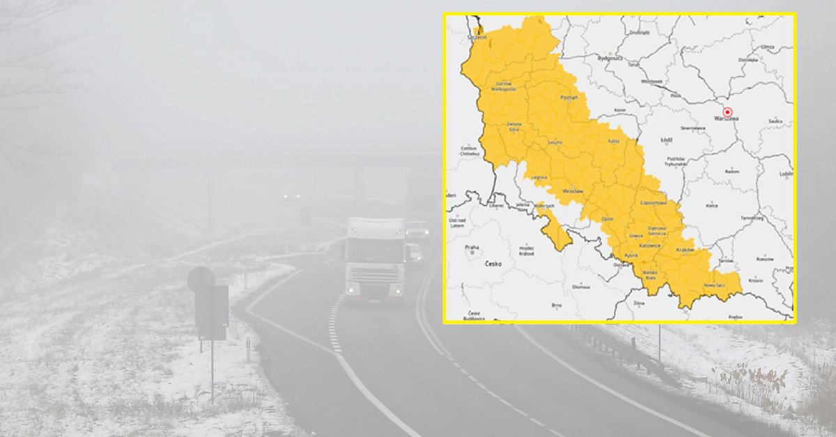 Ostrzeżenia przed gęstymi mgłami obejmują głównie zachodnią i częściowo południową Polskę