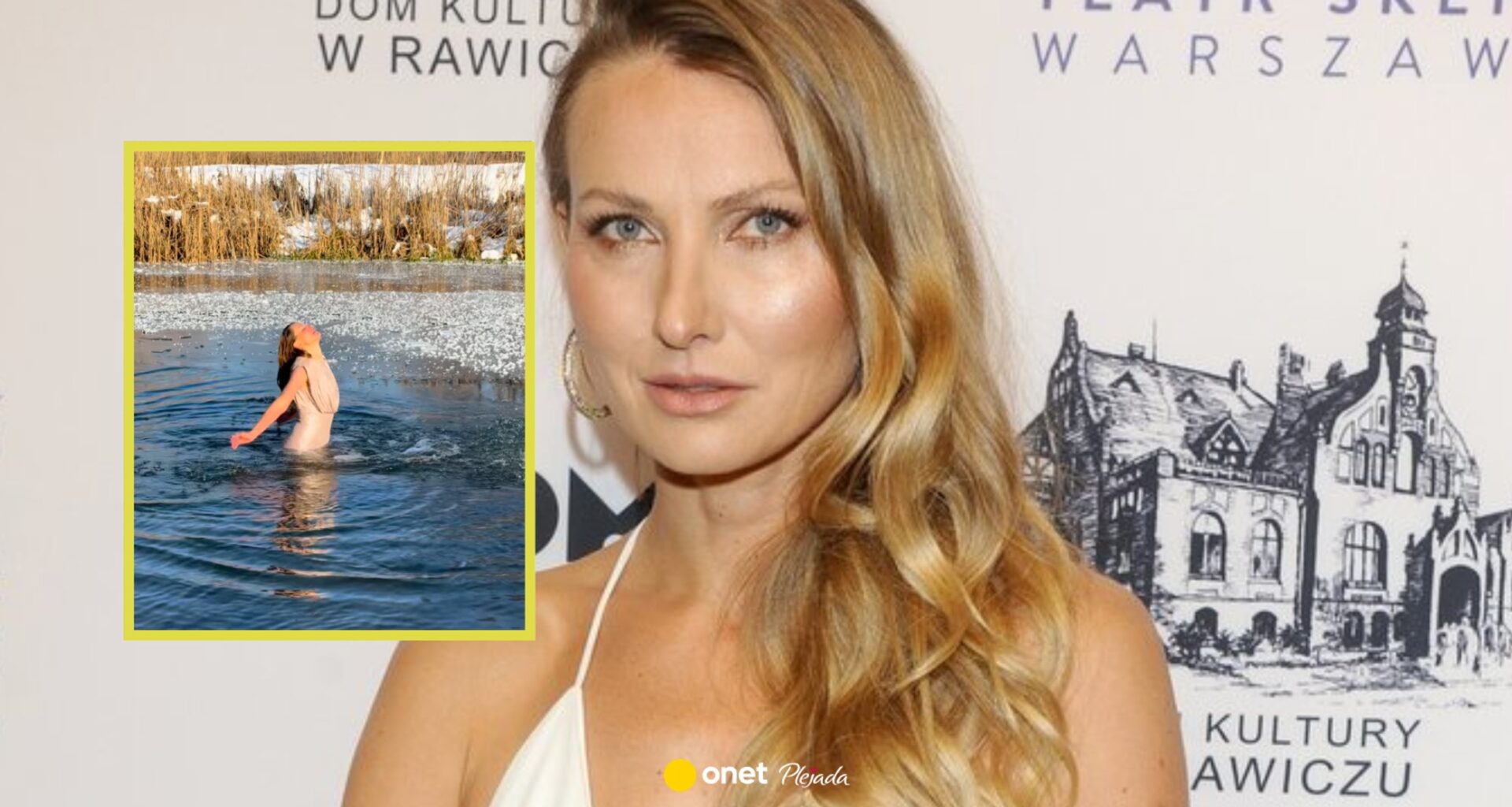 Joannie Moro niestraszny mróz. Wbiegła do stawu w oscarowej kreacji. "Nie gram odwagi"