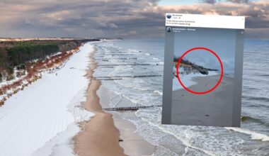 Samochód terenowy utknął na plaży w Chałupach