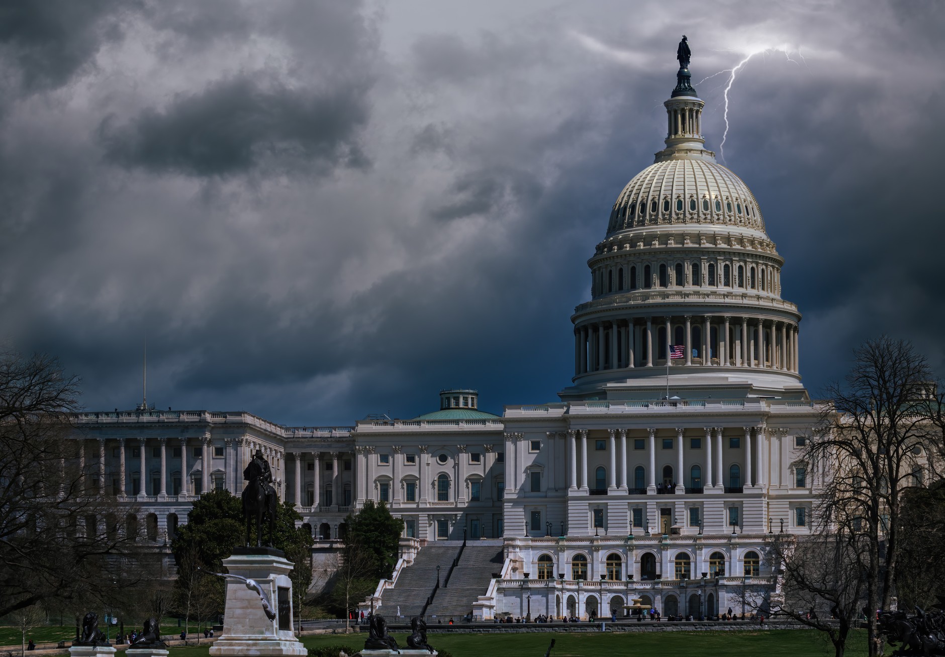 Kapitol, siedziba amerykańskiego kongresu. Zdjęcie ilustracyjne