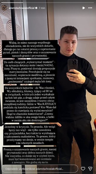 Adam Stachowiak na Instagramie