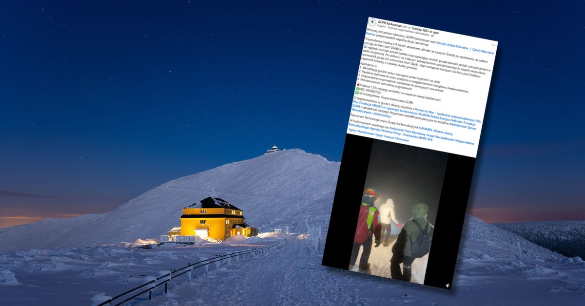 Rodzina z 9-letnim dzieckiem utknęła na Śnieżce. Spóźnili się na ostatnią kolejkę - Onet