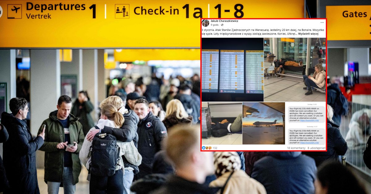 Chaos na lotnisku w Amsterdamie. Podróżni relacjonują. "Masowe anulacje"