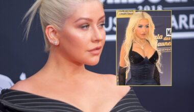 Christina Aguilera w Paryżu pokazała nowe usta i narzeczonego. Są razem 10 lat