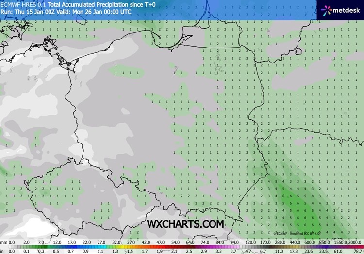 Przez najbliższe 10 dni w większości Polski nie pojawią się żadne opady