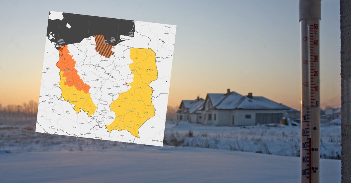 IMGW ostrzega przed siarczystym mrozem i gołoledzią (screen: IMGW)