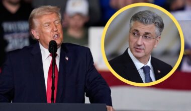 Donald Trump i Andrej Plenković (w kółku)