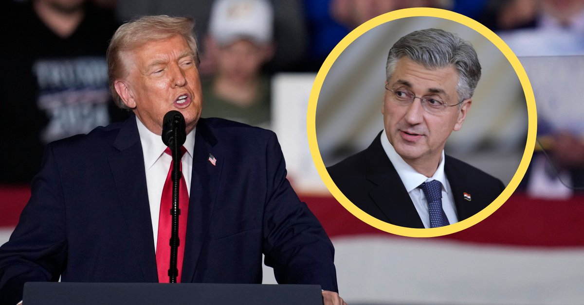 Donald Trump i Andrej Plenković (w kółku)