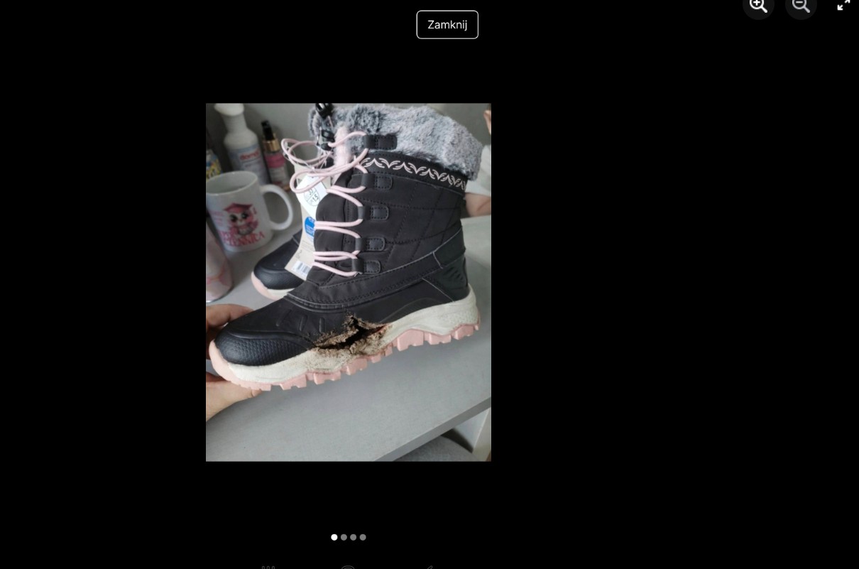 Przerobione przez oszusta zdjęcie buta