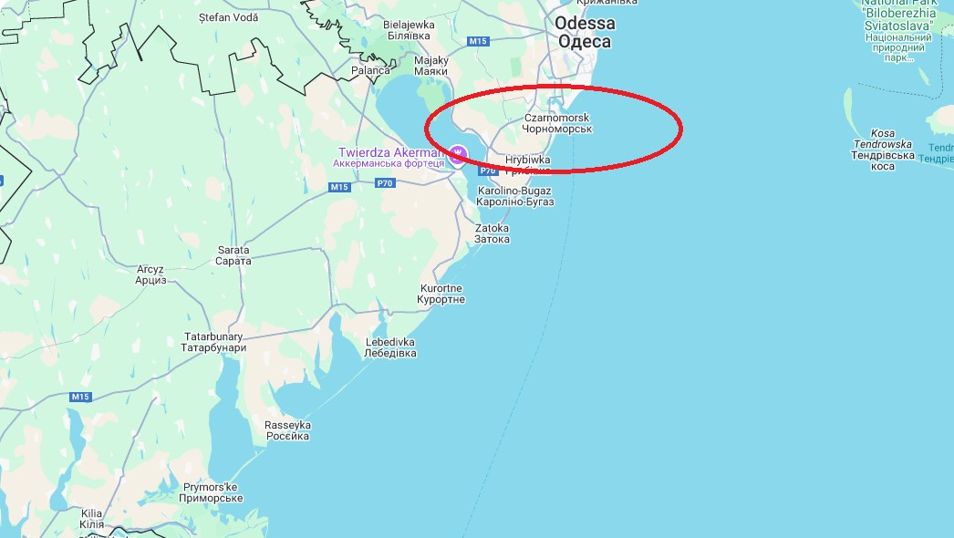 Czarnomorsk. Tutaj Rosja zaatakowała dronami na morzu