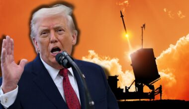 Donald Trump na tle Żelaznej Kopuły