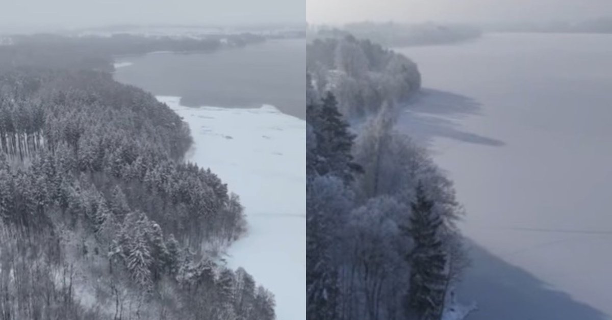 Jezioro Hańcza skute lodem. Badacze nie widzieli takiego zjawiska od lat