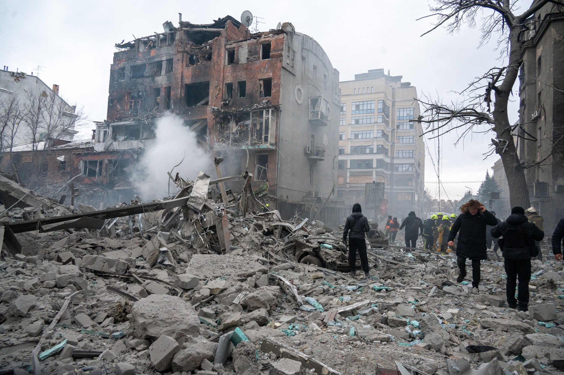 Wojenne zniszczenia w Charkowie, 3 stycznia 2026 r. (zdjęcie poglądowe)