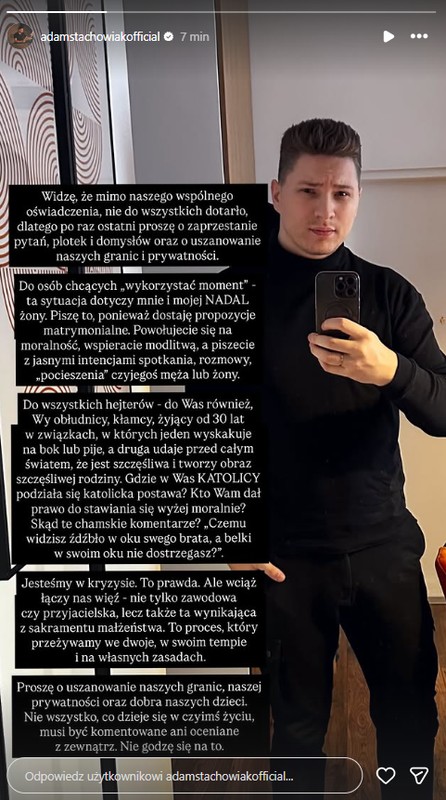 Adam Stachowiak na Instagramie