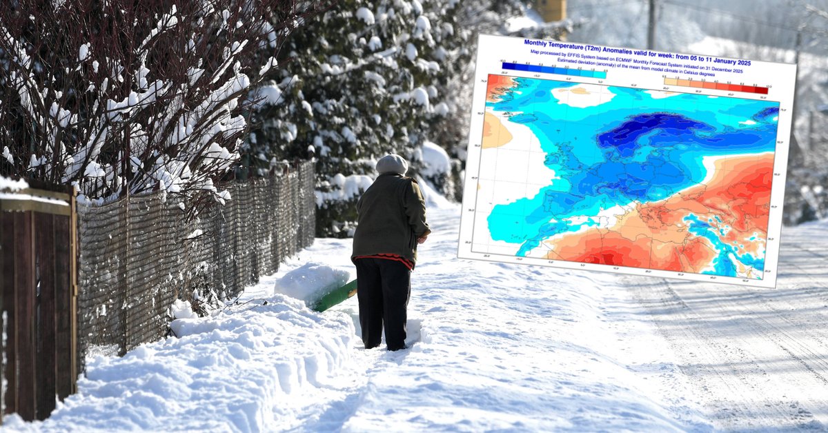 W styczniu zima pokaże na co ją stać (screen: copernicus.eu)