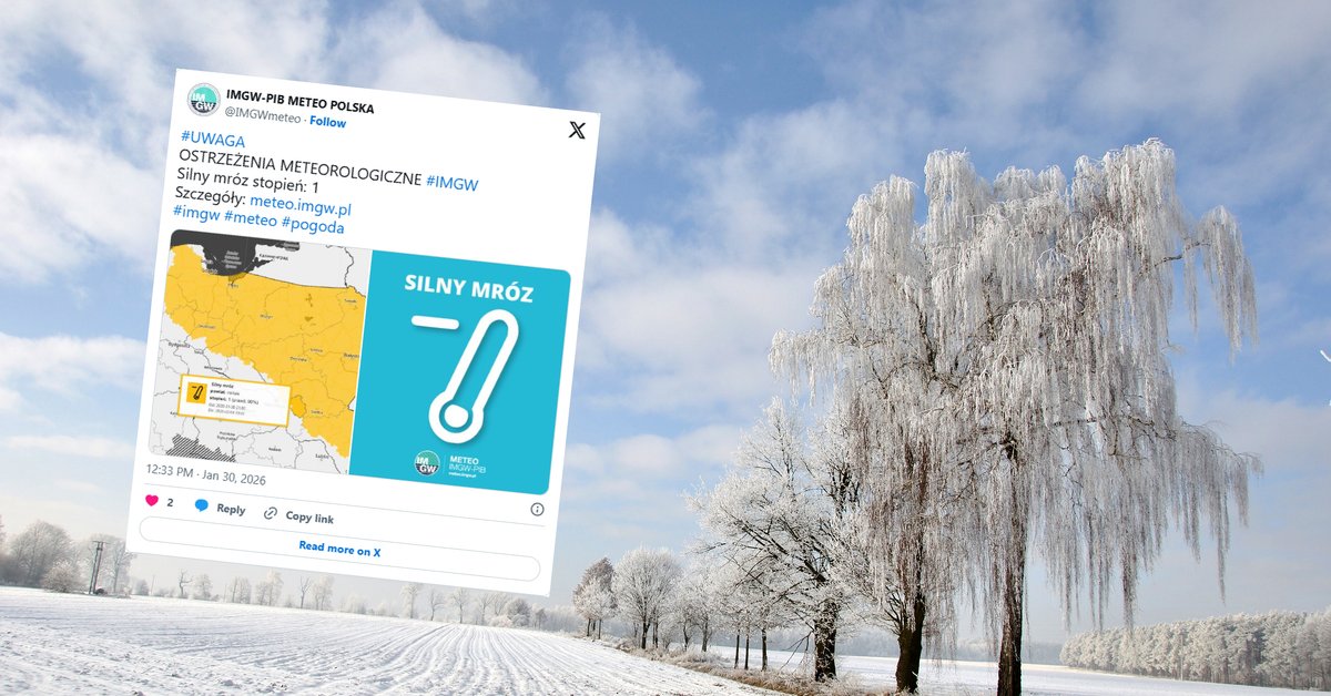 Siarczysty mróz szybko nie odpuści. IMGW ostrzega przed długotrwałą falą dużego zimna - Onet