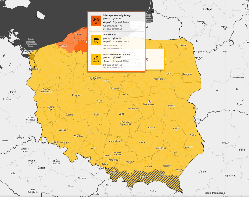 IMGW, pogoda, alerty i mapa meteo