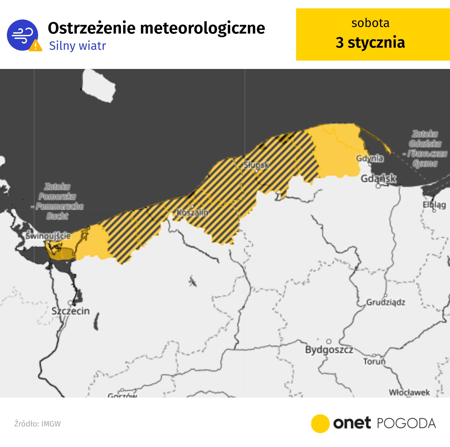 Nad morzem niebezpieczny będzie dla nas też silny wiatr