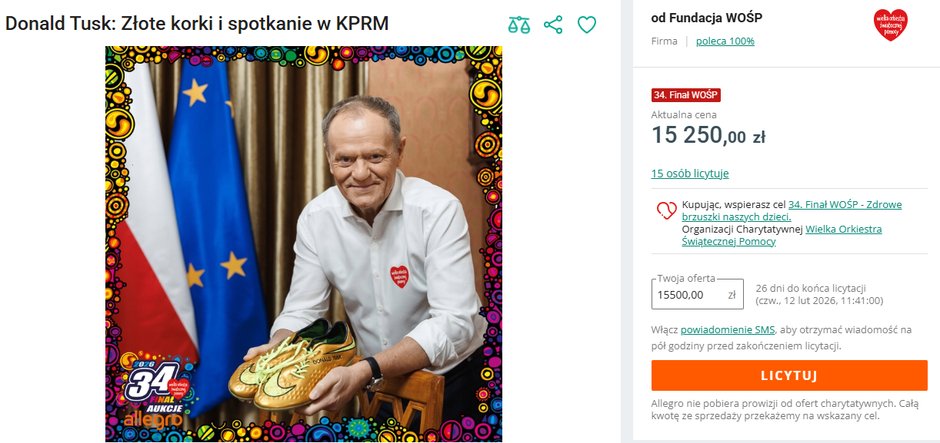 Donald Tusk na WOŚP