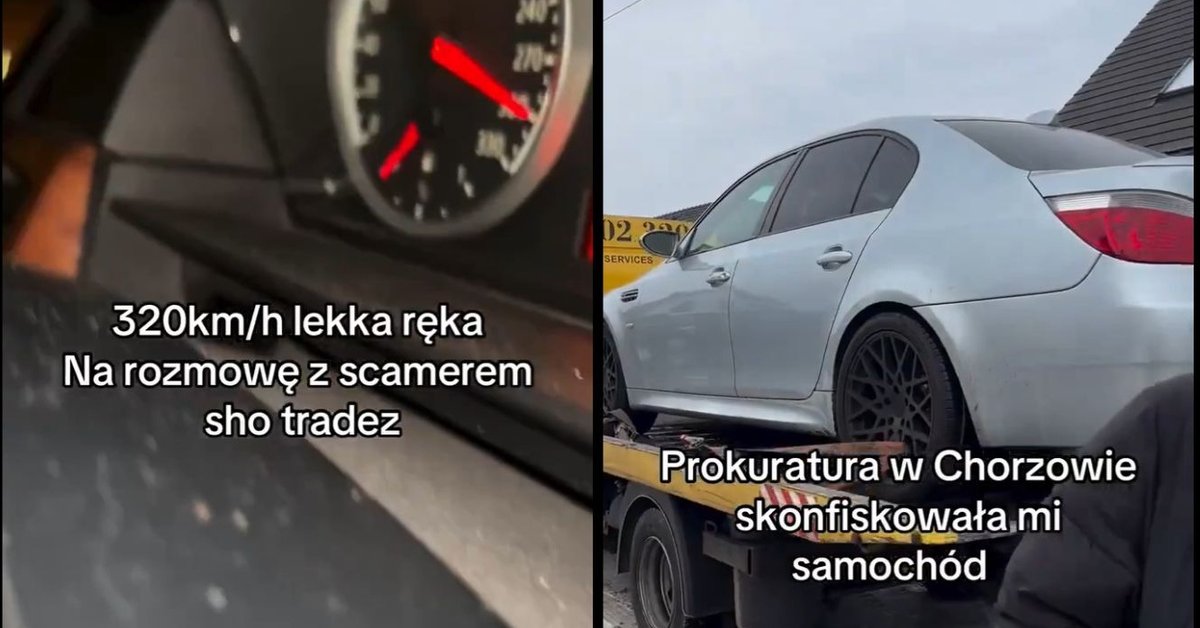 BMW pędziło 320 km na godz. Mężczyzna żali się, że prokurator zabrał mu auto