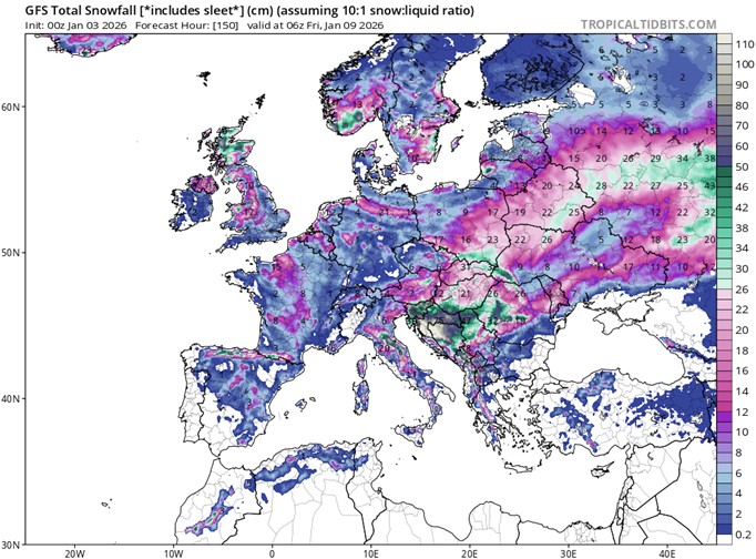 Miejscami spadnie też kilkadziesiąt cm śniegu