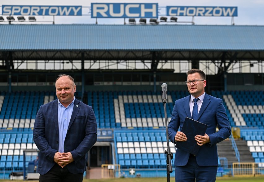 Prezes Seweryn Siemianowski i prezydent Chorzowa Szymon Michałek